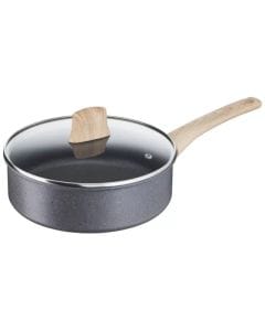 Tefal Natural Force Saute Pan, 24cm with Lid, Non-Stick Mineral-Enriched Cookware, Thermo-Signal Heat Indicator - G2663232