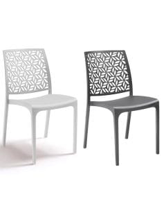 Bica Ninfa Outdoor Chair, Stackable Garden & Patio Seating, Durable Weather-Resistant Design, Easy-Clean Surface | Bianco - 302/302.4