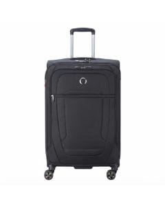 Delsey Helium DLX 71cm Expandable Softcase Check-In Luggage - 4-Wheel Trolley Case, Secure, TSA Combination Lock | Black