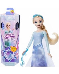 Mattel Disney Frozen Spin & Reveal Elsa Fashion Doll Set JBG59, Magical Twist Reveal with 11 Surprises, Multicoloured