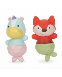 Skip Hop Zoo Mix And Match Flippers Unicorn And Fox Toy Set 9+ Months, Easy For Little Hands To Hold, Twists Apart For Easy Cleaning - Multicolour