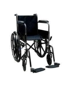 CareMax CA912BE Steel Wheelchair | Foldable Manual Wheelchair, Durable Steel Frame, Comfortable Design | 2000000098685