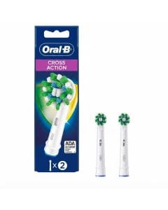 Oral-B CrossAction Electric Toothbrush Replacement Brush Heads, White, 2-Count - Professional Clean