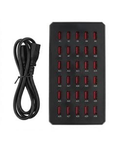 CRONY WT268 30-Port USB Charging Station, 150W Fast Multi-Device Desktop Charger with Fire-Retardant Smart Design
