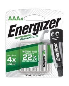 Energizer NH12 AAA NiMH Rechargeable Batteries, 4-Pack (BP4) - 700mAh, 1.2V, Pre-Charged