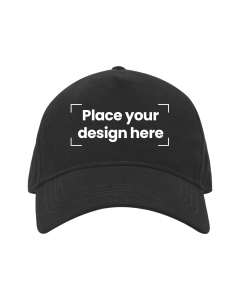 Cotton Cap Printed with Your Personalized Design - Black