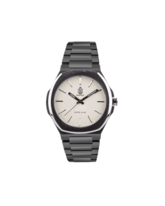 Saatchi Super Slim Pattern Dial Silver Watch, 42mm Stainless Steel Case, Miyota 9T22 Quartz Movement, Brushed Steel Bracelet, Mineral Glass, 5 ATM Water Resistant
