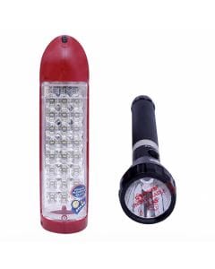 Geepas 2-in-1 Rechargeable Emergency LED Lantern and High-Power Torch, 24 Super Bright LEDs, Portable Light for Home