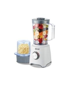 Mr Light 2-in-1 Blender, Transparent Measuring Jar, Separate Grinder Attachment, Rotary Control Dial | White & Grey - MR 1037