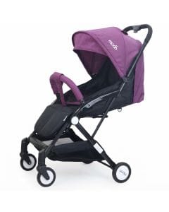 The Moon Brand TravelLite Compact Stroller - One-Hand Fold Cabin-Friendly Pram for Newborn, 18 kg, Birth to 3 Years, 5-Point Safety Belt | Purple