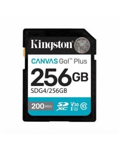 Kingston Canvas Go! Plus 256GB SDXC Memory Card, Up to 200MB/s, UHS-I, U3, V30, 4K UHD Video