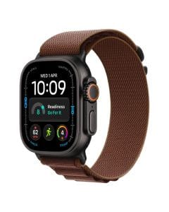 Apple Watch Ultra 4 GPS + Cellular 49mm Smartwatch, Black Titanium Case, Rugged Outdoor Design, Small Alpine Loop | Burgundy - MJC04AF/A