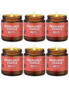 Chuarry Emergency Candles 6-Pack, 48-Hour Long-Burning Soy Wax Survival Candles for Power Outages, Camping and Emergencies