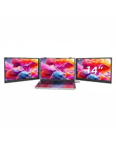 V2COM Portable Dual Monitor 14" Triple Laptop Screen Extender, 1080P FHD IPS, Lightweight 2.2lbs, USB-C & HDMI, Fits 13-17.3" Laptops - Black