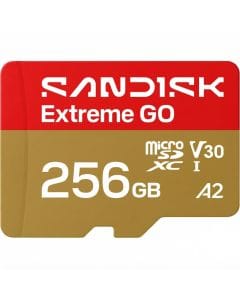SanDisk Extreme GO 256GB microSDXC UHS-I Memory Card, Up to 240MB/s Read and 160MB/s Write, 5K and 4K UHD