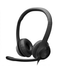 Logitech H390 Wired USB Headset with Noise-Cancelling Microphone - Stereo On-Ear Headphones |Black