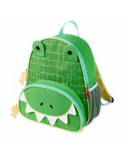 Skip Hop Zoo Crocodile Little Kid Backpack 3+ Years, Stylish and Functional Design, Adjustable Mesh Bottle Pocket, Padded Adjustable Comfy Straps - Multicolour