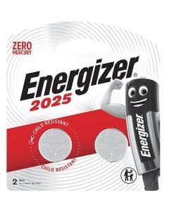 Energizer Lithium CR2025 Coin Batteries, 2-Pack (BP2) - 3V, Long-Lasting Power, Extreme Temperature Performance