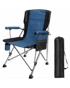 Heavy-Duty Portable Camping Chair, Folding Outdoor Quad Chair with High Backrest, Padded Seat and 330 lb Capacity