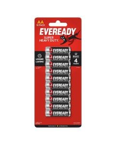 Eveready 1215 Super Heavy Duty AA Batteries (HP10), Carbon Zinc, No Added Mercury/Cadmium | Pack of 10