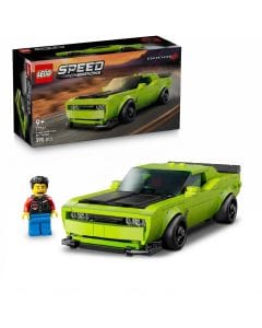 LEGO Speed Champions Dodge Challenger SRT Hellcat Sports Car Building Set - Authentic Muscle 1 Driver Minifigure, 9+ years
