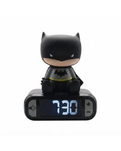 Lexibook Batman Nightlight Alarm Clock with Sound Effects, LCD Backlit Screen, Snooze Function Black