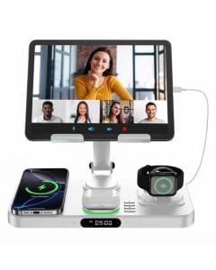 KASTWAVE 6-in-1 Wireless Charging Station for iPhone 16, 15 and 14, iPad, Apple Watch Series 10, 9 and Ultra, and AirPods