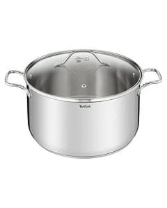 Tefal Intuition Stockpot, 28cm with Lid, Stainless Steel Cookware, Induction Compatible - B8649004