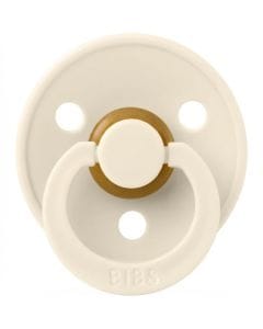 BIBS Latex Colour Round Pacifier Size 1 0+ Months, Customized Comfort, Skin-Like Softness, Flexible And Durable Design - Ivory