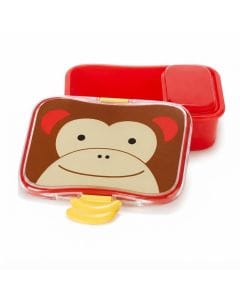 Skip Hop Zoo Monkey Lunch Kit 3+ Years, 700mL Capacity, Easy-open Clips In Fun Shapes, Leakproof Design, Dishwasher Safe - Multicolour
