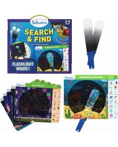 Skillmatics Search and Find Flashlight Magic - Preschool Learning Activity Set with Reusable Mats, D
