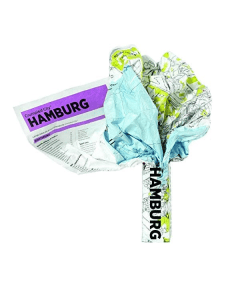 Palomar Crumpled City Map Hamburg, Waterproof Non-Woven Fabric Travel Map, Lightweight, Tear & Puncture Resistant