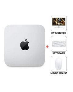 Apple Mac Mini: Apple M4 chip with 10-core CPU and 10-core GPU, 16GB, 256GB SSD |MU9D3AB/A + LG 27" 4K IPS Monitor + Apple Magic Keyboard + Apple Magic Mouse