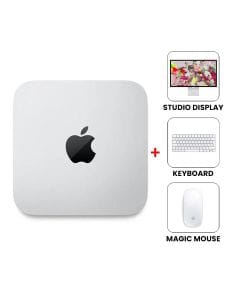 Apple Mac Mini: Apple M4 chip with 10-core CPU and 10-core GPU, 24GB, 512GB SSD |MCYT4AB/A + Apple Studio Display Stand + Apple Magic Keyboard + Apple Magic Mouse