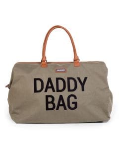 Childhome Canvas Changing Daddy Bag, Perfect For Every Adventure, Adjustable And Removable Shoulder Belt - Kaki