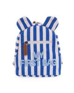 Childhome My First Bag, Adjustable And Removable Chest Strap, Water-Resistant Fabric, Secure And Comfortable Design - Electric Blue/Light Blue