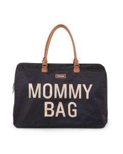 Childhome Mommy Big Bag, Large Capacity 56L, Adjustable Shoulder Strap, Multiple Compartments - Black/Gold