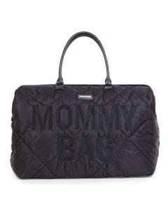 Childhome Big Mommy Bag, Multi-purpose, Full Of Accessories, Ultra Practical, Large Capacity, Easy To Clean - Puffered Black