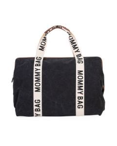 Childhome Signature Canvas Mommy Bag, Multi-purpose, Full Of Accessories, Ultra Practical, Large Capacity, Easy To Clean - Black