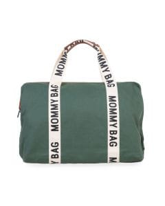 Childhome Signature Canvas Mommy Bag, Multi-purpose, Full Of Accessories, Ultra Practical, Large Capacity, Easy To Clean - Green