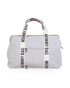 Childhome Signature Canvas Mommy Bag, Multi-purpose, Full Of Accessories, Ultra Practical, Large Capacity, Easy To Clean - Off-White