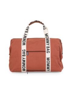 Childhome Signature Canvas Mommy Bag, Multi-purpose, Full Of Accessories, Ultra Practical, Large Capacity, Easy To Clean - Terracotta