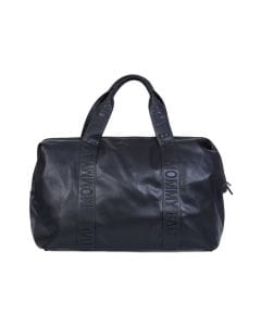 Childhome Signature Simili Mommy Bag, Special Zipper, Original Belgian Design, Easy To Clean - Black