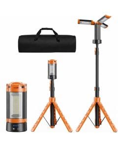 Begally Rechargeable LED Emergency Lantern, 10000 Lumens, 9000mAh Battery, 79-Inch Telescopic Tripod Camping Light