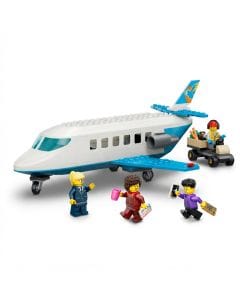 LEGO City Passenger Jet Building Set, Airplane Toy with 4 Minifigures and Airport 4+ years, Suitcases, wands, camera, mug, boarding pass, trolley