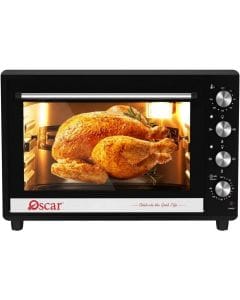 Oscar 120L Electric Oven, 2700W, Rotisserie & Convection, Double Glass Door, 230°C Temperature Control | Black - OEO120L