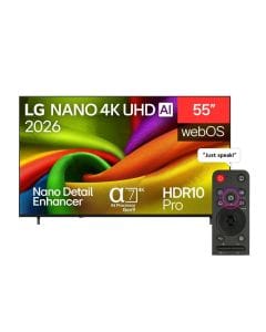 LG 55 Inch NanoCell UHD 4K Smart TV - WebOS with AI (Gemini & Copilot), α7 AI Processor Gen9, HDR10 Pro, Magic Remote, Built-In Receiver | 55NU840B6LA.AMRG