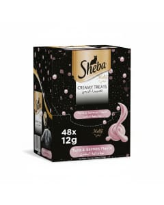 Sheba Melty Tuna & Salmon Cat Food Treats - 48 Pack of Creamy Indulgence