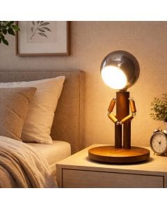 Luxury Signature Adjustable Pause Moon Lamp, Magnetic Poseable Moon Head LED Table Lamp, Artistic Decorative Light, 12.2 Inch Home, Bedroom & Office Decor