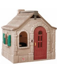 Step2 Naturally Playful StoryBook Cottage Kids Playhouse, Working Doorbell, Open Design, Indoor & Outdoor Pretend Play | Beige & Green - 733538795994